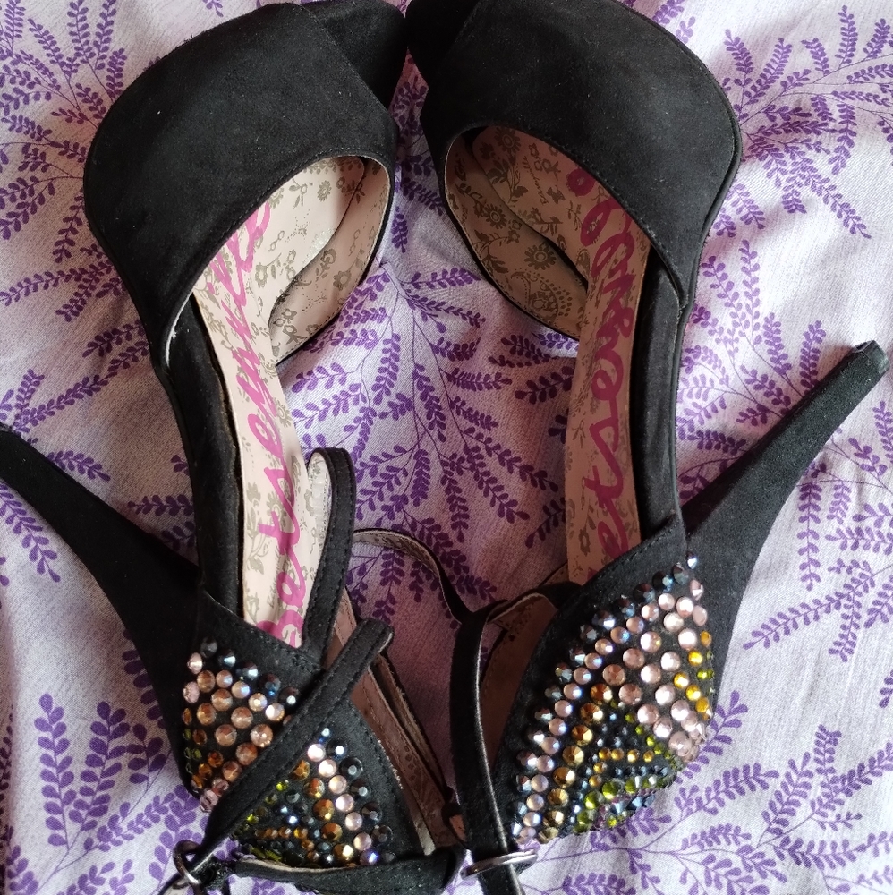 Betsey Johnson Rhinestone Platform Heels Size 7.5